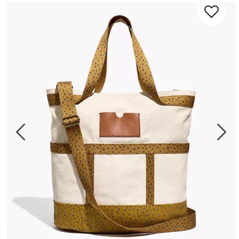 Madewell Tote Bag Canvas Leather New With Tag